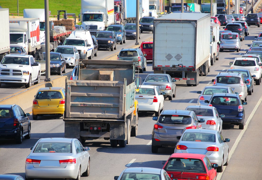 Heavy Traffic on Urban Highway